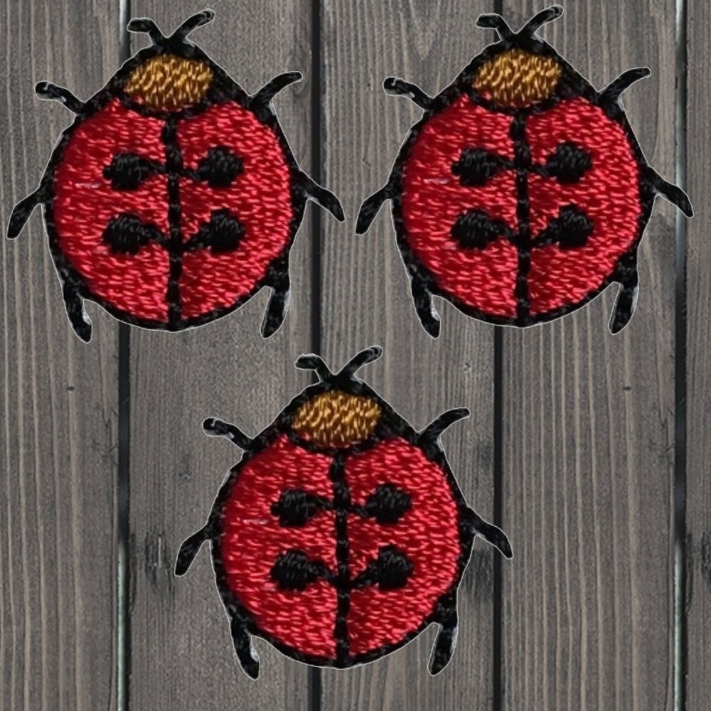 embroidered iron on sew on patch ladybug