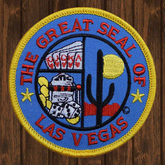 embroidered iron on sew on patch las vegas seal