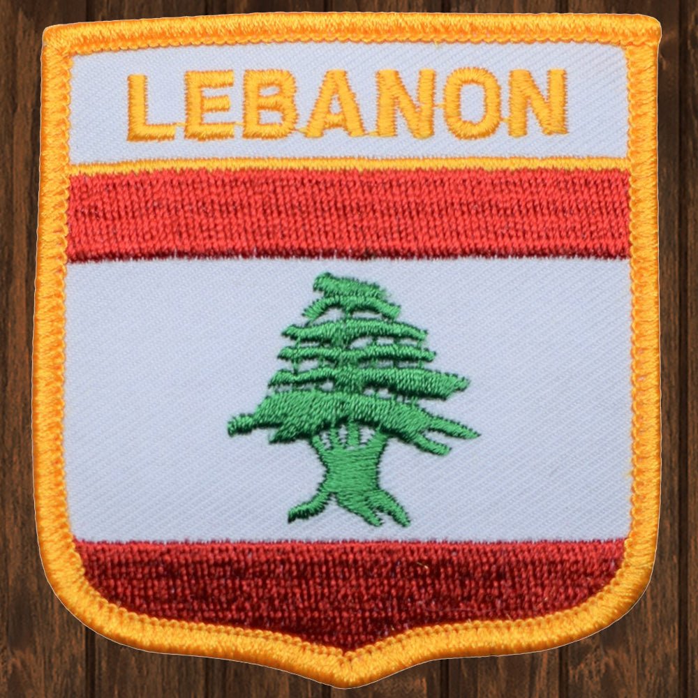 embroidered iron on sew on patch lebanon shield