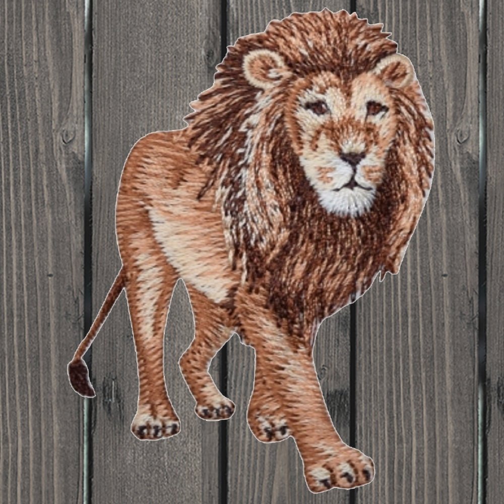 embroidered iron on sew on patch lion animal wildlife