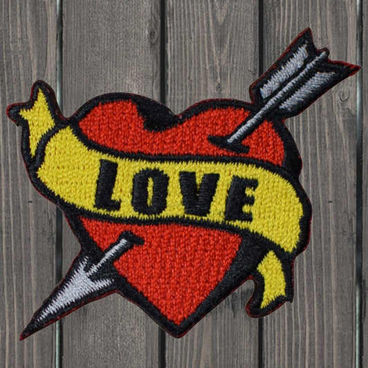 embroidered iron on sew on patch love heart tattoo