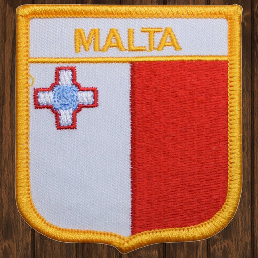 embroidered iron on sew on patch malta shield