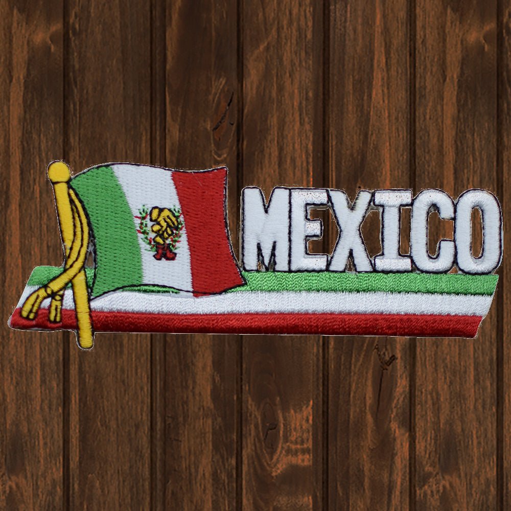 embroidered iron on sew on patch mexico flag