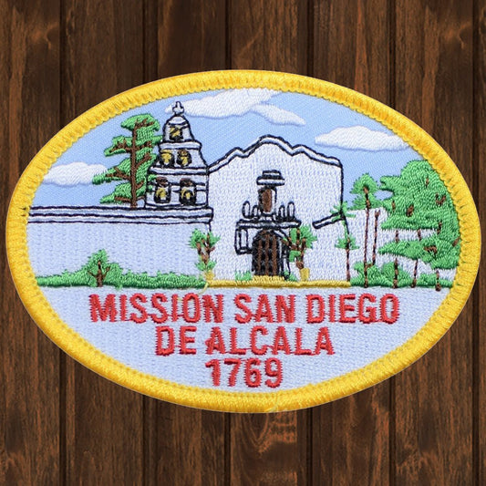 embroidered iron on sew on patch mission san diego de alcala