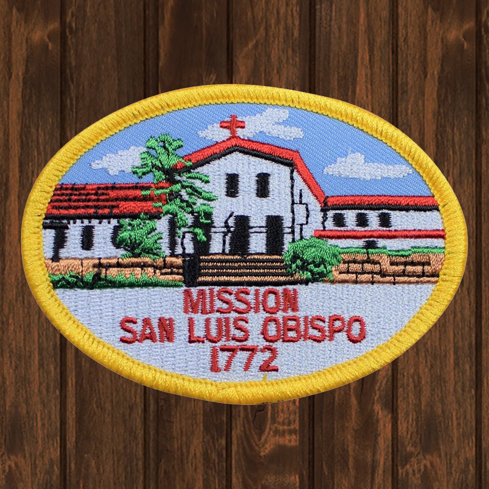 embroidered iron on sew on patch mission san luis obispo 1772