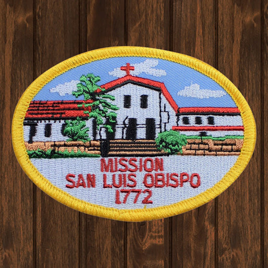 embroidered iron on sew on patch mission san luis obispo 1772