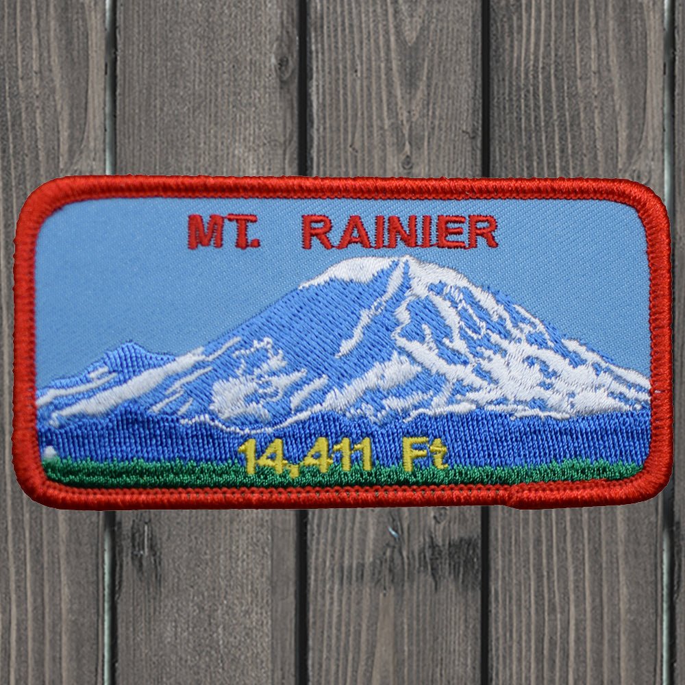 embroidered iron on sew on patch mt rainier