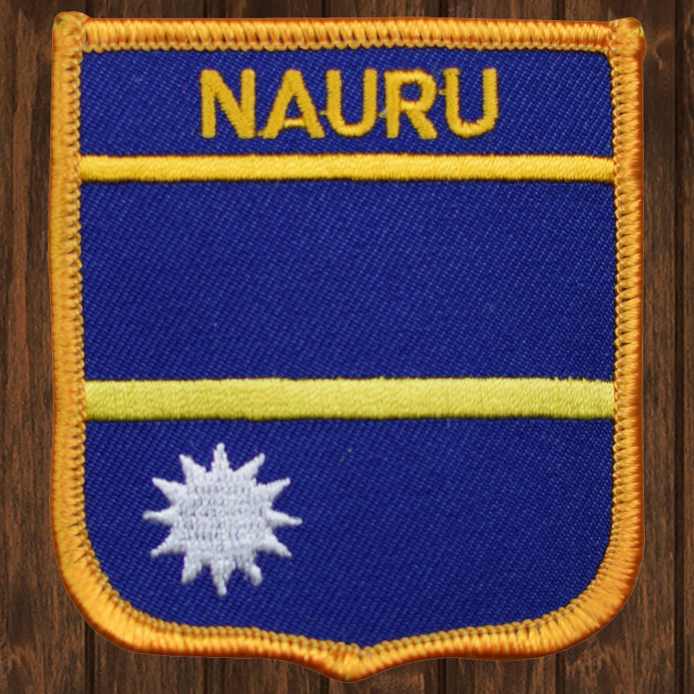 embroidered iron on sew on patch nauru