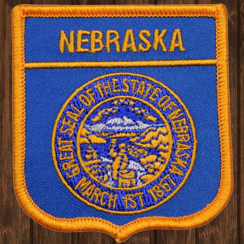 embroidered iron on sew on patch nebraska