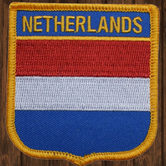 embroidered iron on sew on patch netherlands shield