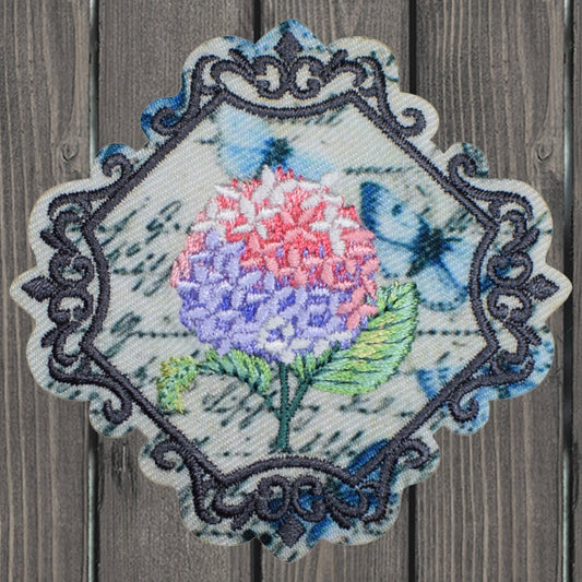 embroidered iron on sew on patch new hydrangea