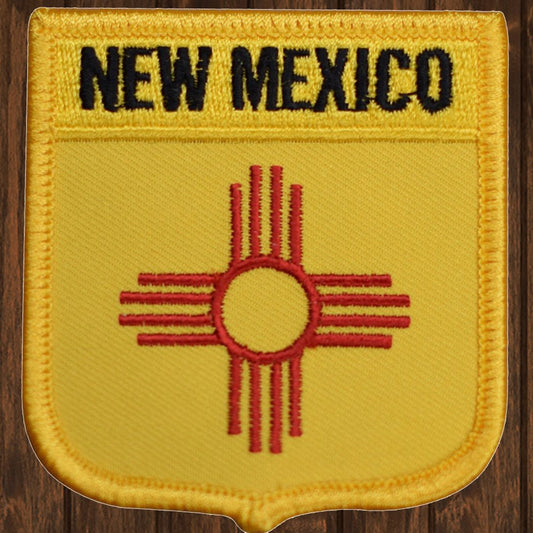 embroidered iron on sew on patch new mexico southwest yellow