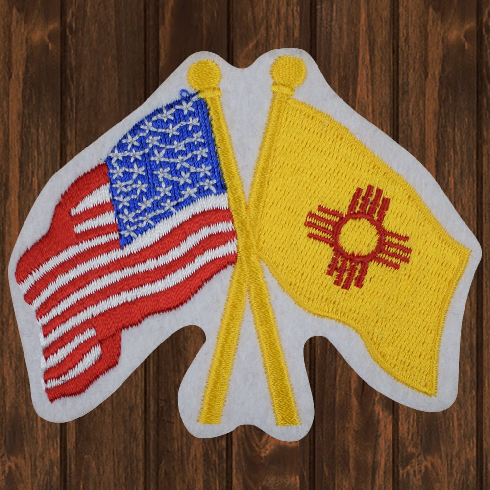 embroidered iron on sew on patch new mexico usa flags