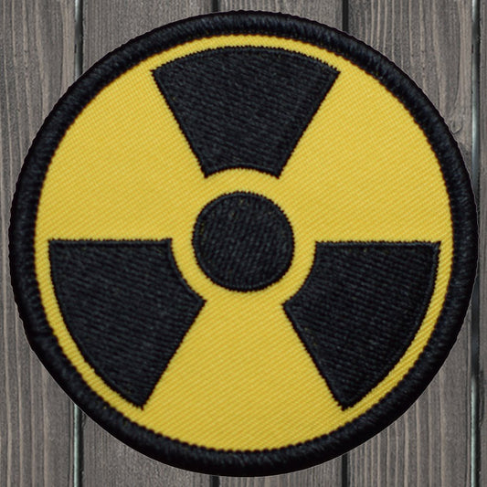 embroidered iron on sew on patch nuclear radiation