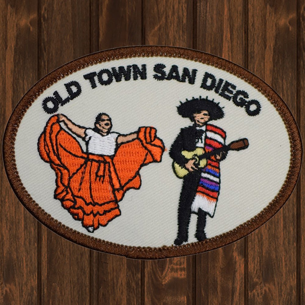 embroidered iron on sew on patch old town san diego oval