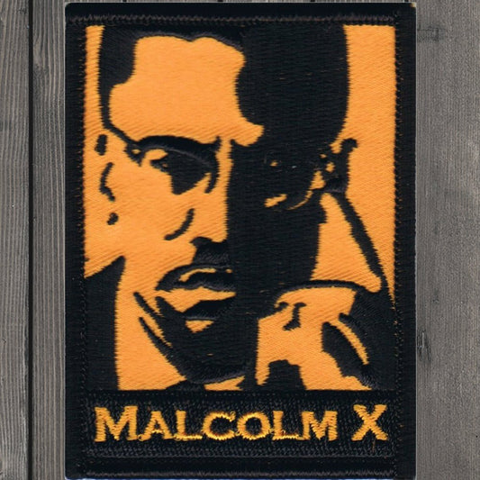 embroidered iron on sew on patch orange malcom x