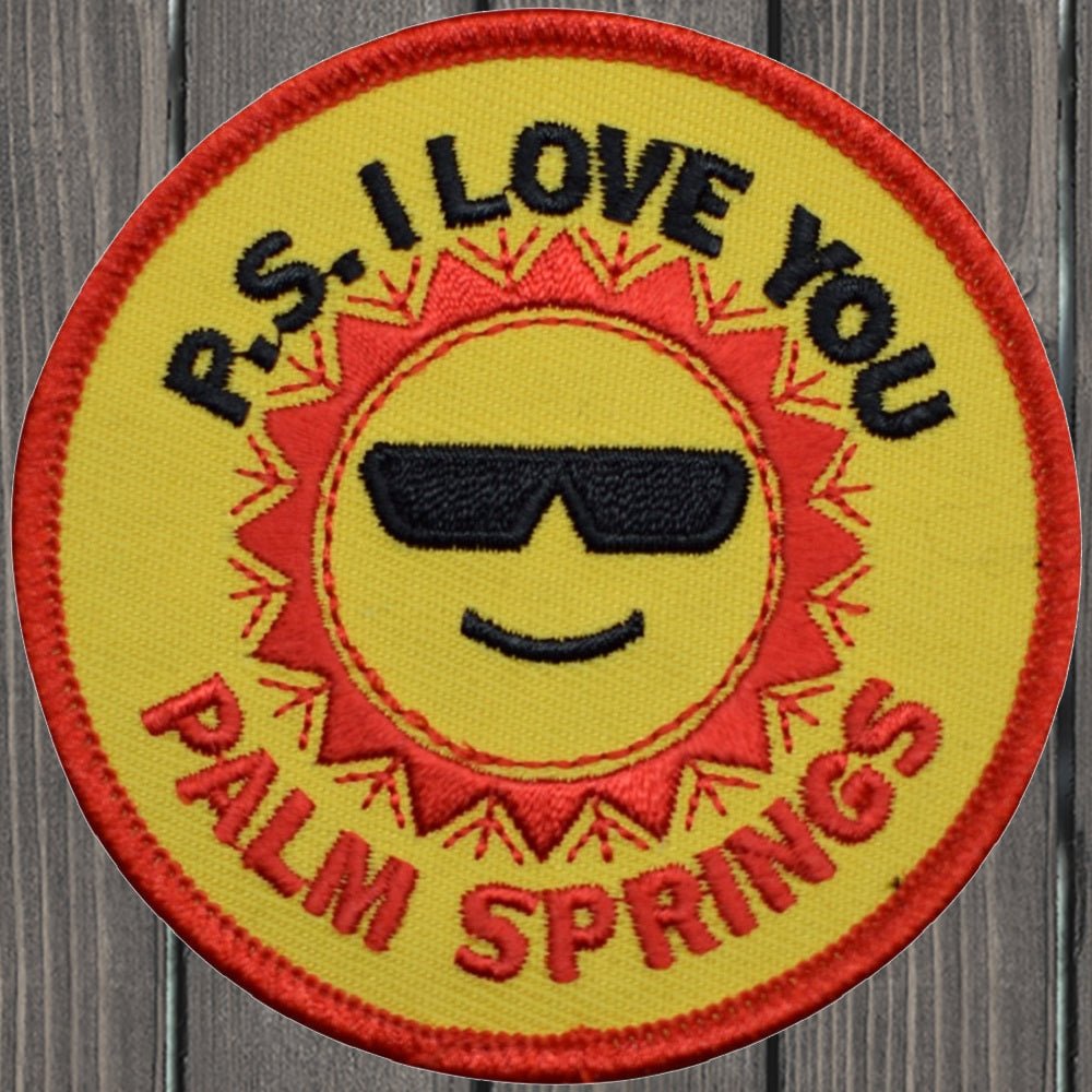 embroidered iron on sew on patch p s i love you palm springs