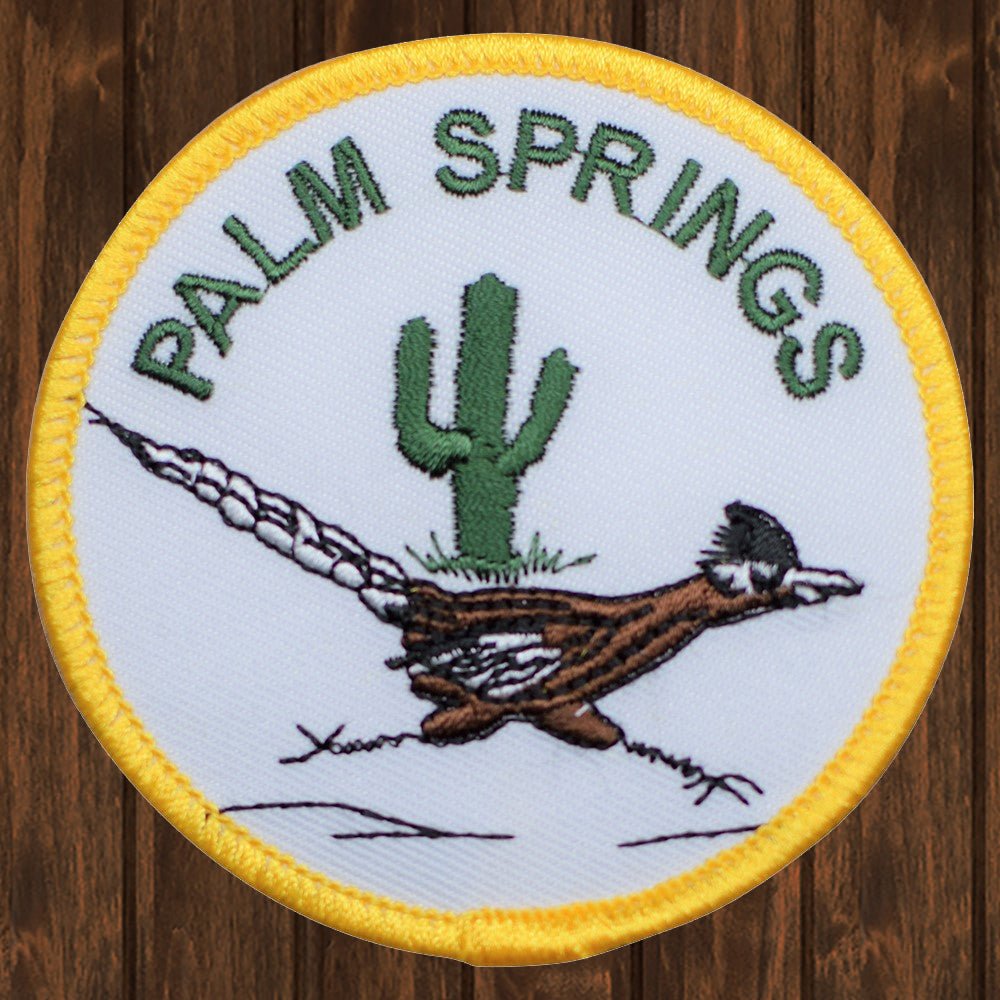 embroidered iron on sew on patch palm springs road runner