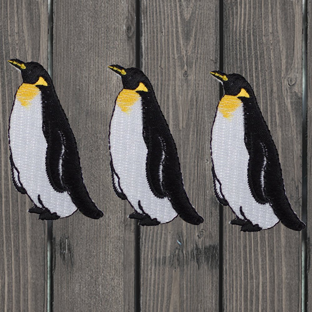 embroidered iron on sew on patch penguin 3 pack