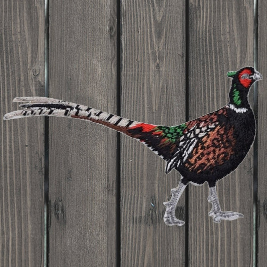 embroidered iron on sew on patch pheasant walking