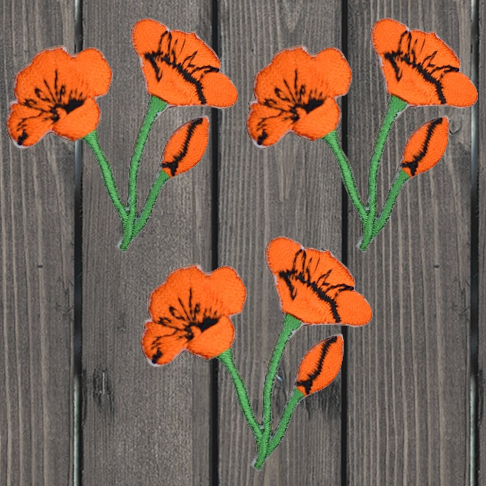 embroidered iron on sew on patch poppy