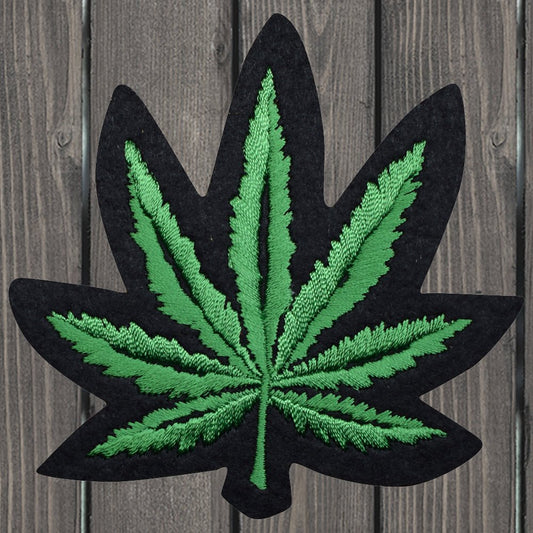 embroidered iron on sew on patch pot leaf marijuana