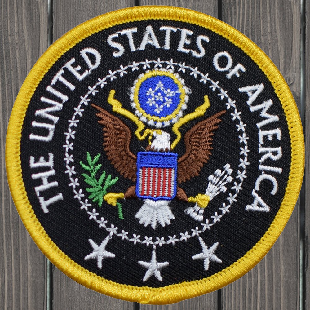 embroidered iron on sew on patch presidenital seal