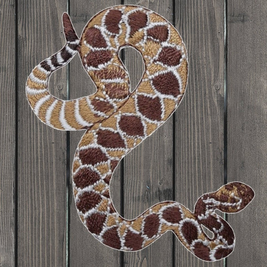 embroidered iron on sew on patch rattle snake right