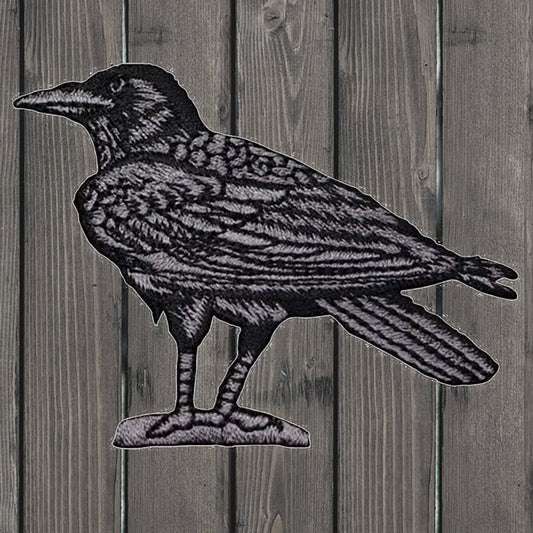 embroidered iron on sew on patch raven