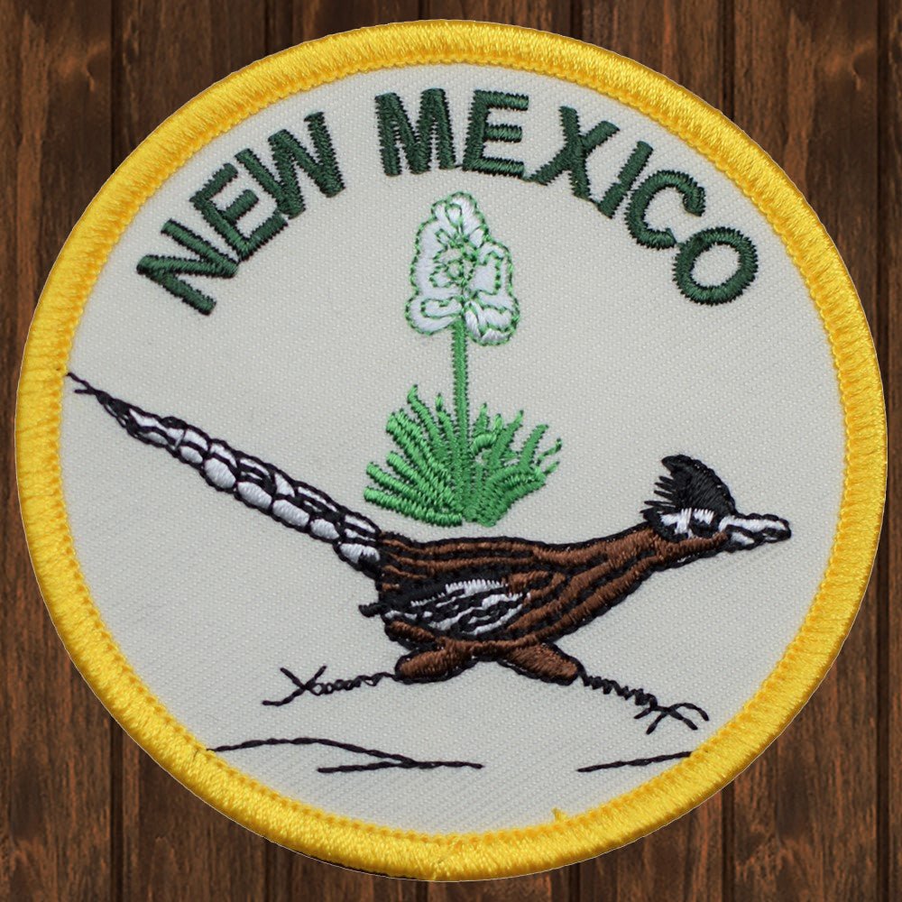 embroidered iron on sew on patch road runner new mexico