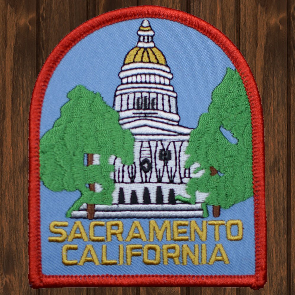 embroidered iron on sew on patch sacramento california capitol