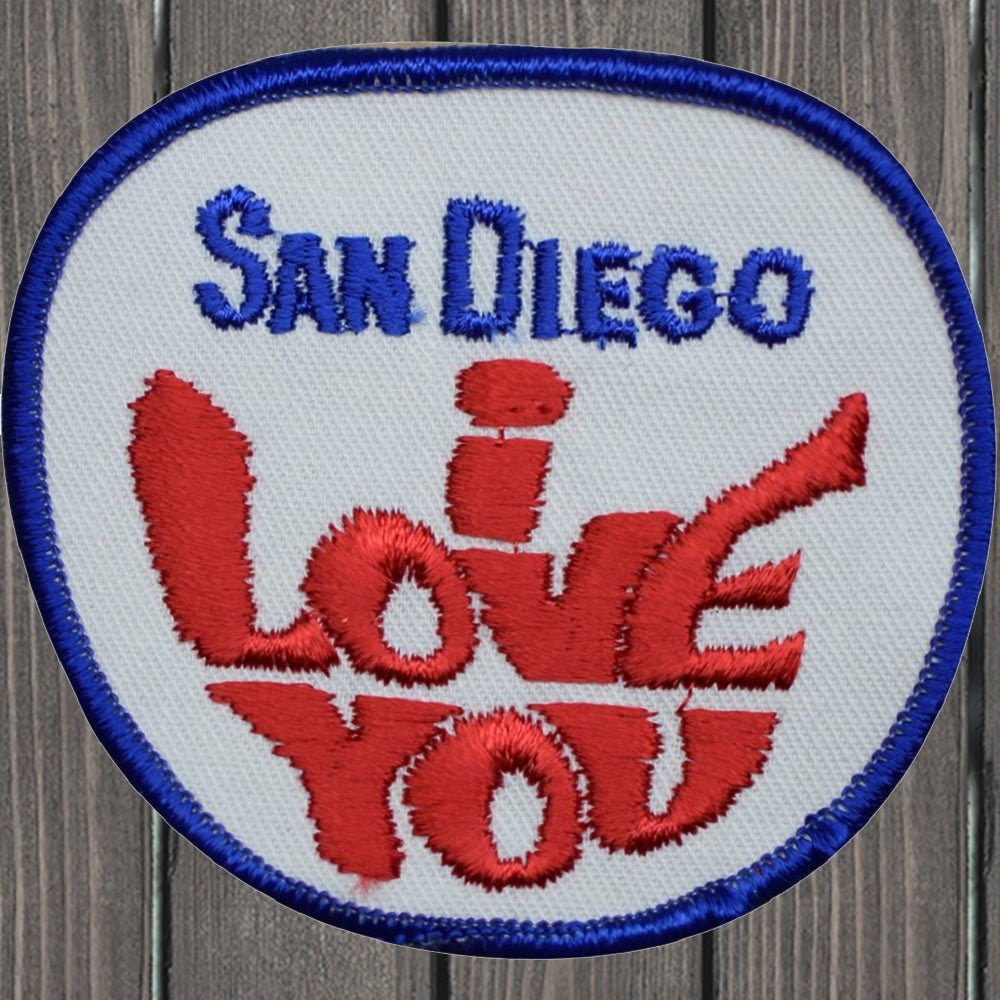 embroidered iron on sew on patch san diego i love you