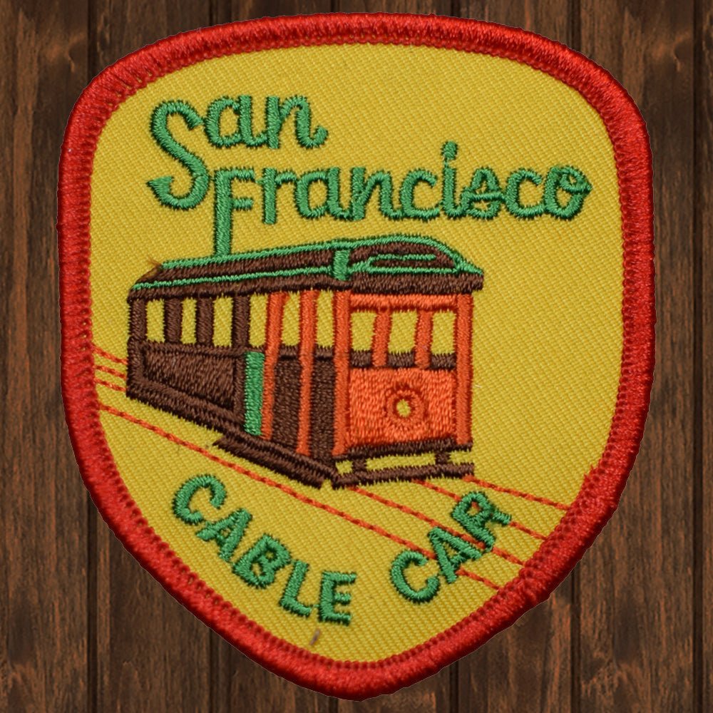 embroidered iron on sew on patch san francisco cable car