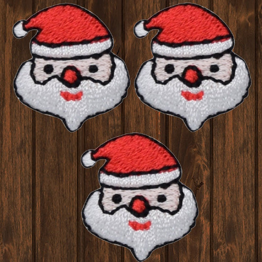 embroidered iron on sew on patch santa clause face