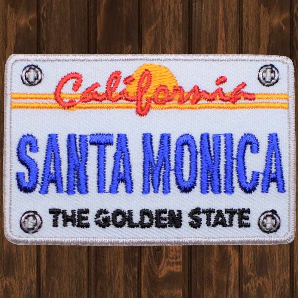 embroidered iron on sew on patch santa monica golden state