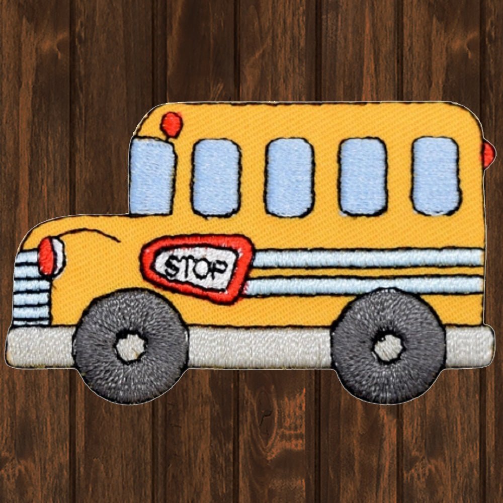 embroidered iron on sew on patch school bus medium