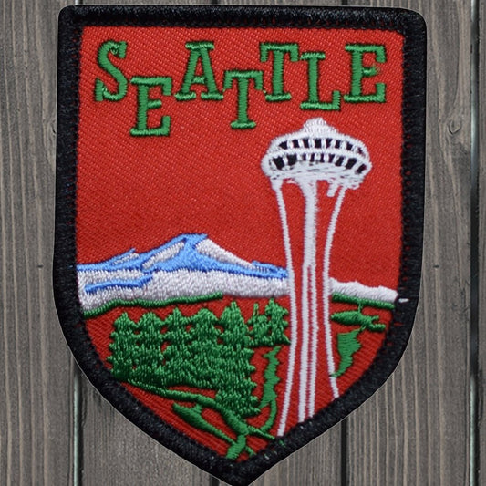 embroidered iron on sew on patch seattle shield red