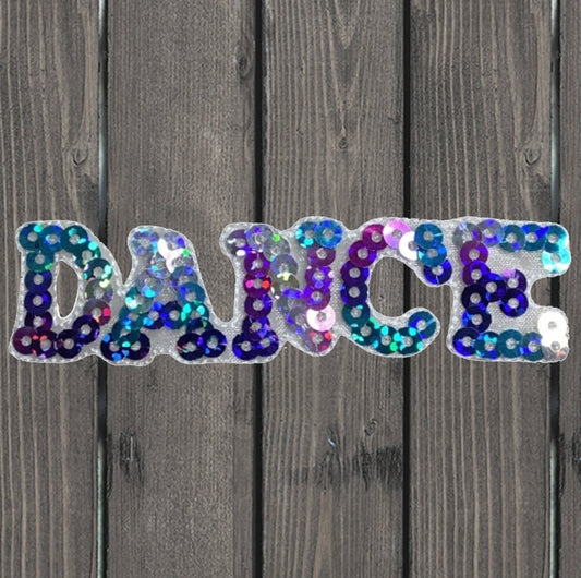 embroidered iron on sew on patch sequin dance word