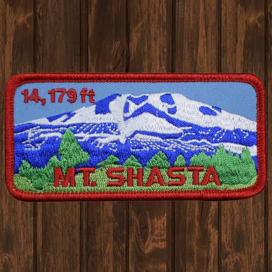 embroidered iron on sew on patch shasta rectangle