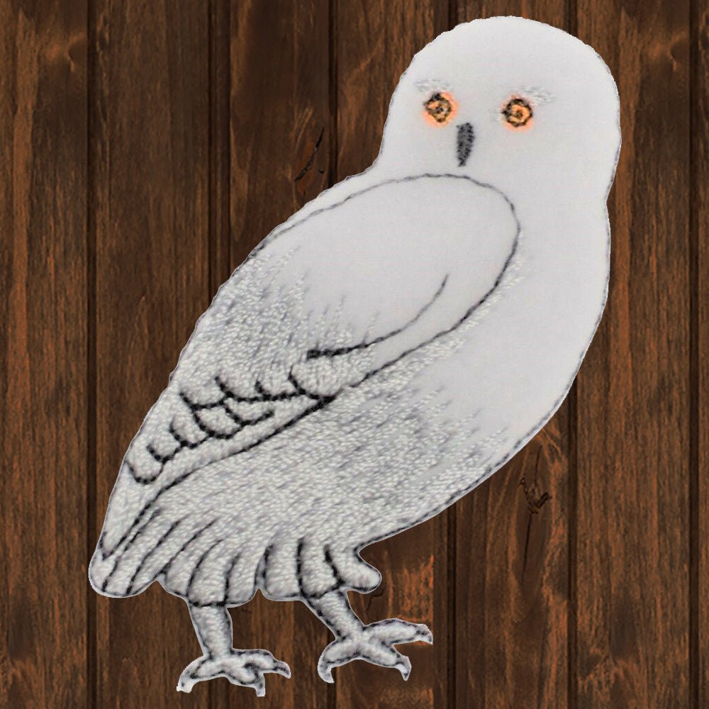 embroidered iron on sew on patch snow owl