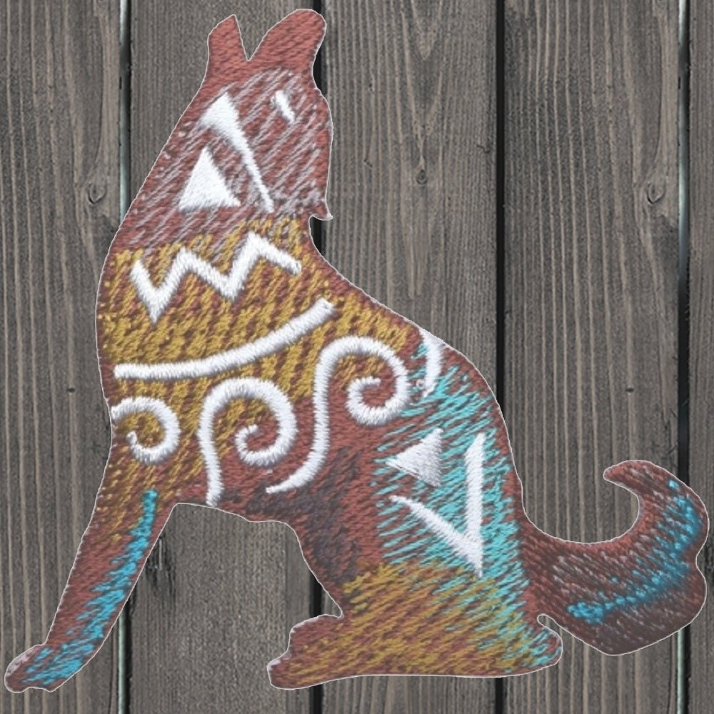 embroidered iron on sew on patch southwest coyote 2