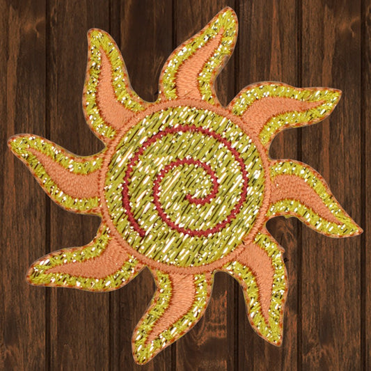 embroidered iron on sew on patch sparkle sun