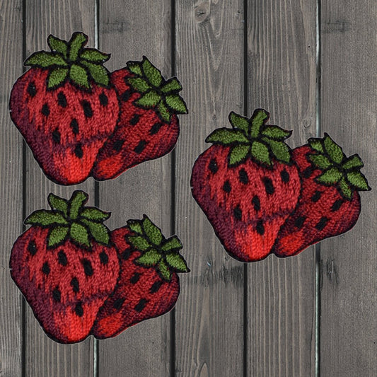 embroidered iron on sew on patch strawberries