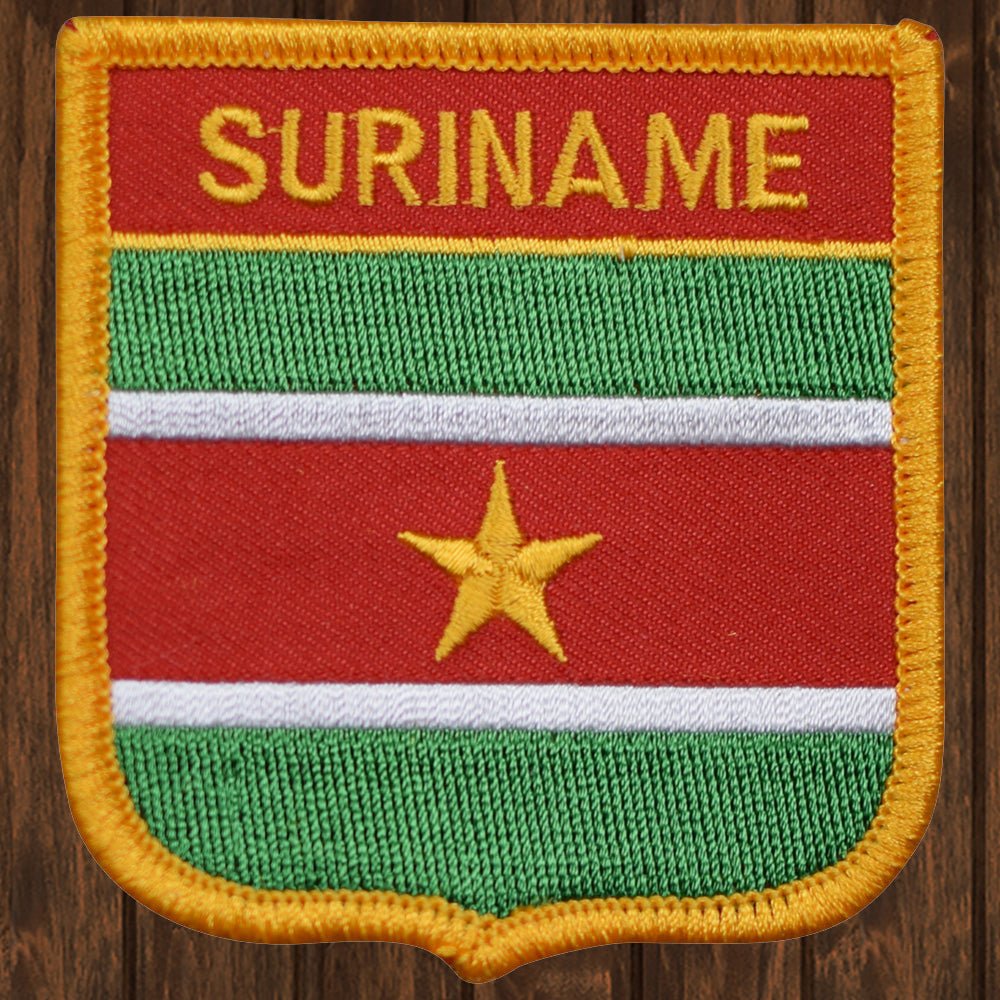 embroidered iron on sew on patch suriname