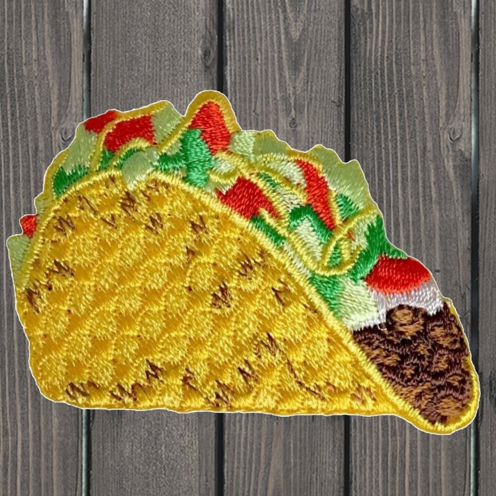 embroidered iron on sew on patch taco