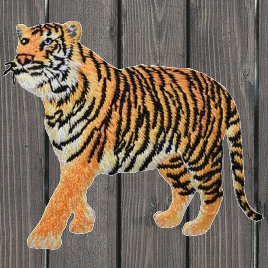 embroidered iron on sew on patch tiger left