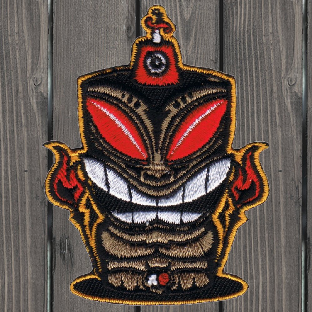 embroidered iron on sew on patch totem red black