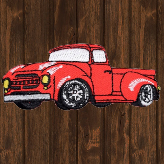 embroidered iron on sew on patch truck red