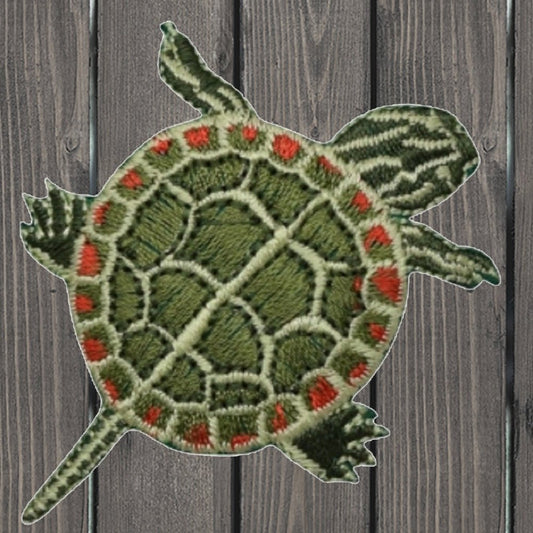 embroidered iron on sew on patch turtle painted