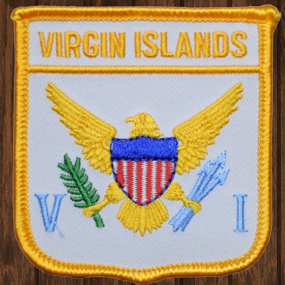 embroidered iron on sew on patch virgin islands shield